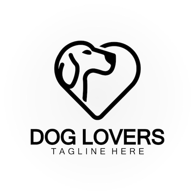 Modèle vectoriel de conception de logo pour les amoureux des chiens