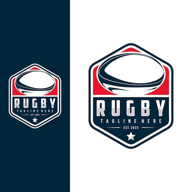 Modèle vectoriel de conception de logo de rugby insigne d'emblème de club de rugby