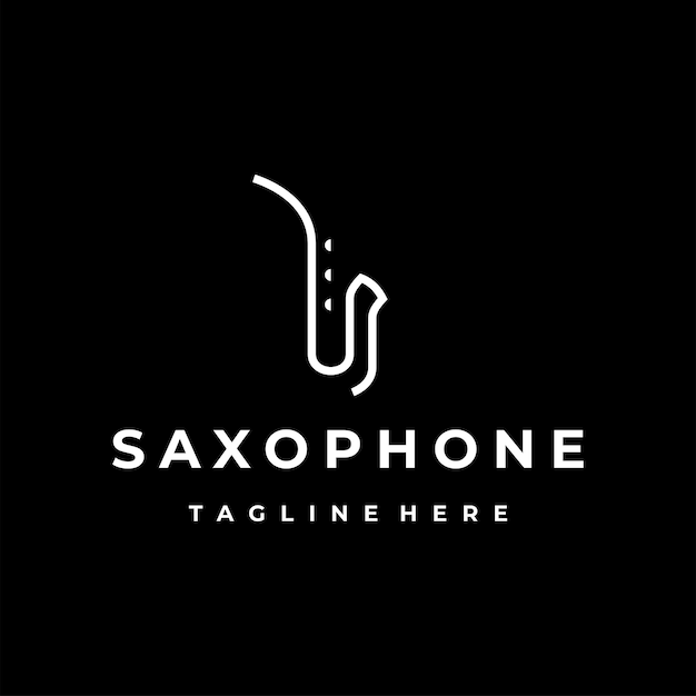 Vecteur modèle vectoriel de conception de logo de saxophone