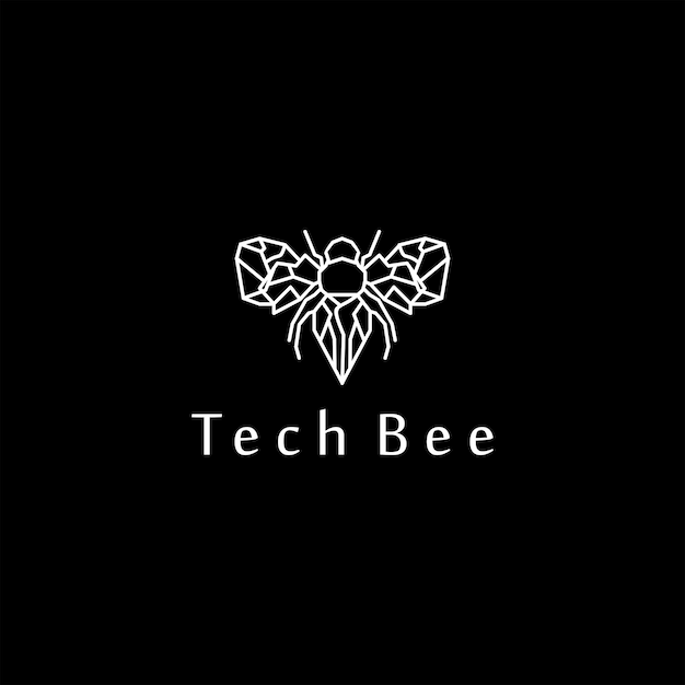 Modèle vectoriel de conception de logo Tech Bee