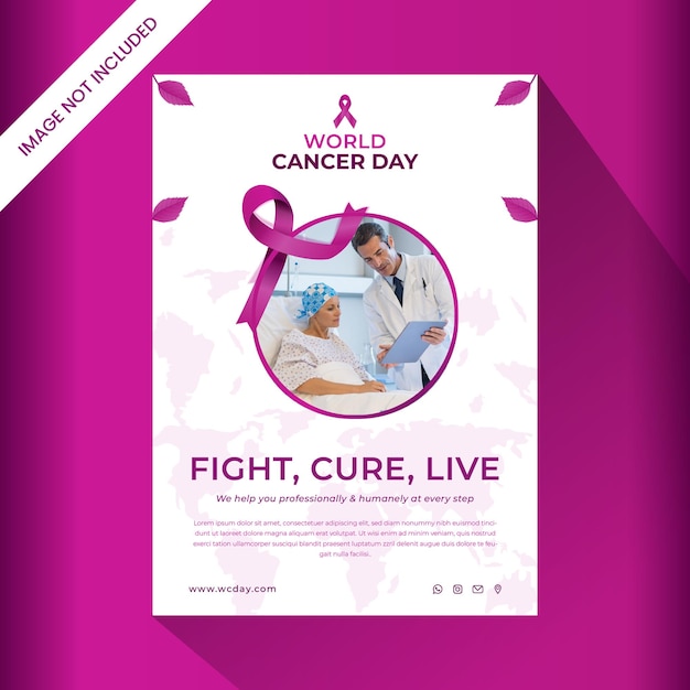 un modèle vectoriel de conception de post ou de conception de bannière pour la journée mondiale du cancer