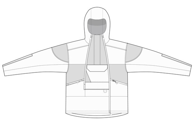 Vecteur modèle vectoriel de conception de veste de ski à capuche