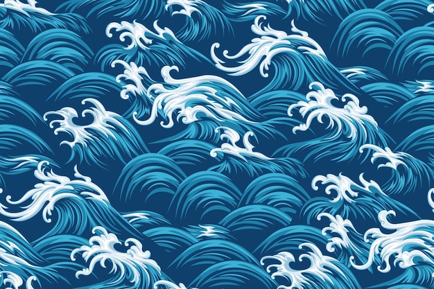 Modèle vectoriel décoratif sans soudure de la mer orientale