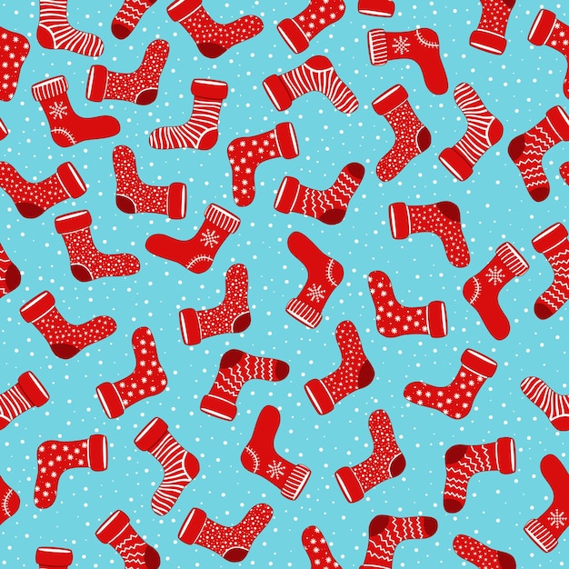 Modèle vectoriel avec différentes chaussettes de Noël