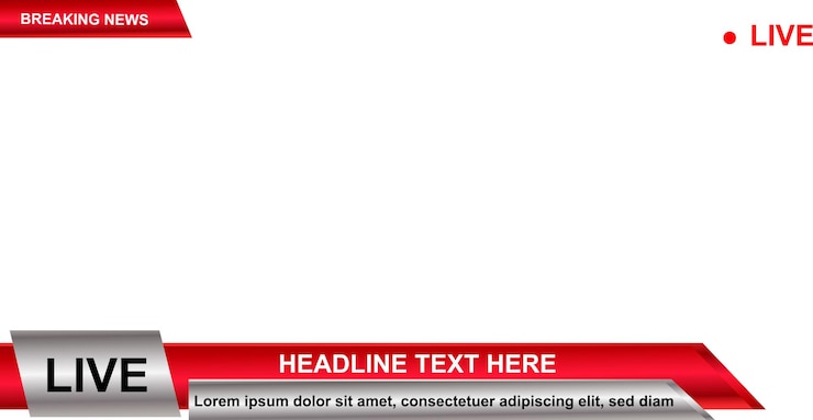 Vecteur modèle vectoriel de diffusion de nouvelles télévisées cadre de conception pour la diffusion en direct de vidéos