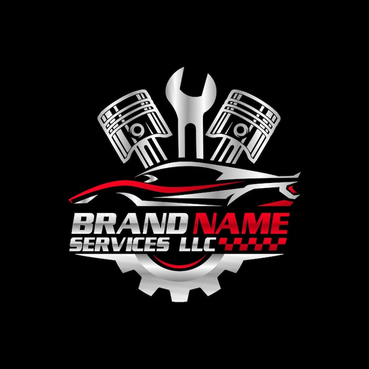 Vecteur modèle vectoriel du logo automobile à piston