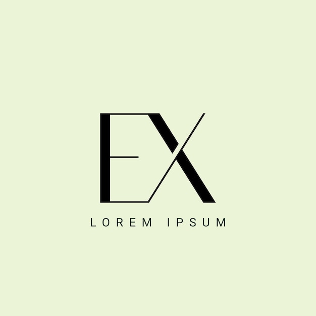 Le modèle vectoriel du logo EX Letter Design Alphabet Initial Letter Design du logo EX avec réflexion brillante