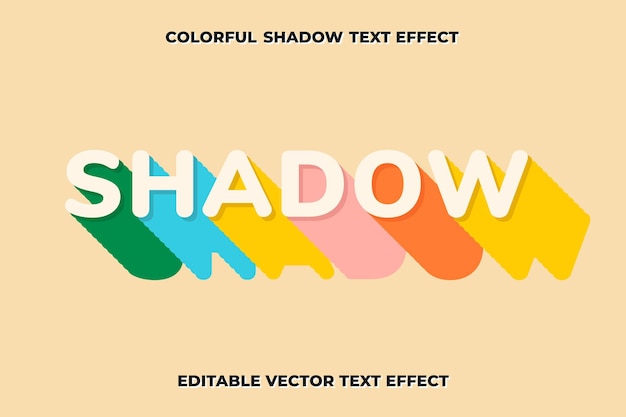 Vecteur modèle vectoriel d'effet de texte d'ombre modifiable