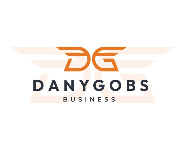 Modèle vectoriel élégant de logo de lettre initiale DG