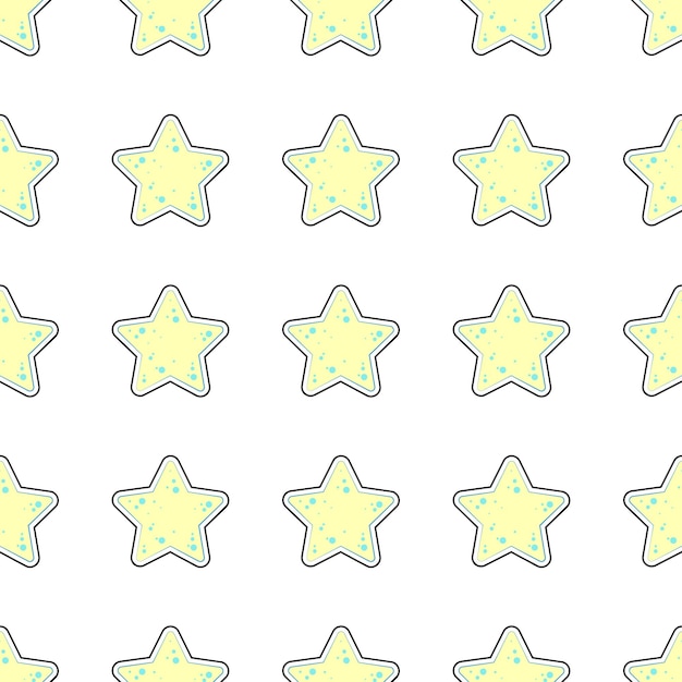 Modèle vectoriel enfantin mignon avec des étoiles jaunes
