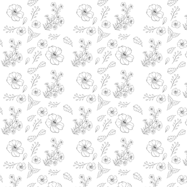 Vecteur modèle vectoriel floral dessiné à la main motif floral sans couture pour l'été