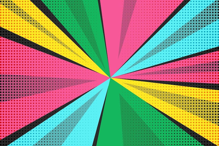 Vecteur modèle vectoriel de fond de scène colorée comique