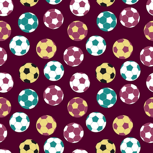 Modèle Vectoriel De Football Fond Coloré Sans Couture Avec Des Ballons De Football Illustration Répétitive Plate Pour Le Textile De Conceptions Sportives