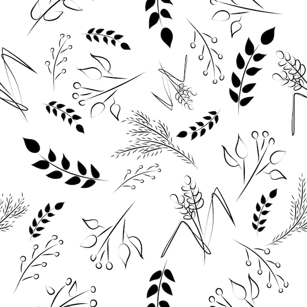 Modèle vectoriel de haute qualité Doodle motif floral