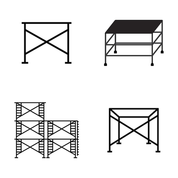 Vecteur modèle vectoriel d'icône d'échafaudage conception du logo de l'illustration