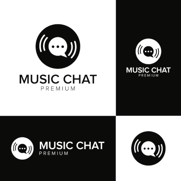 Modèle Vectoriel D'icône De Logo De Chat De Musique