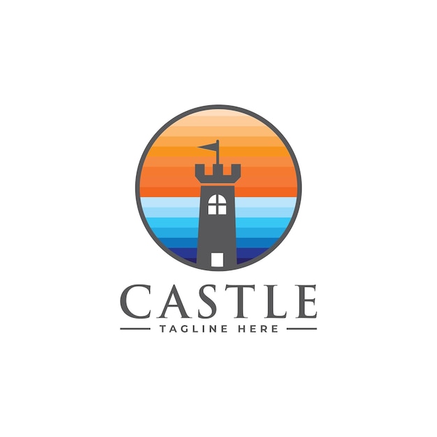 Modèle Vectoriel D'icône De Logo De Château