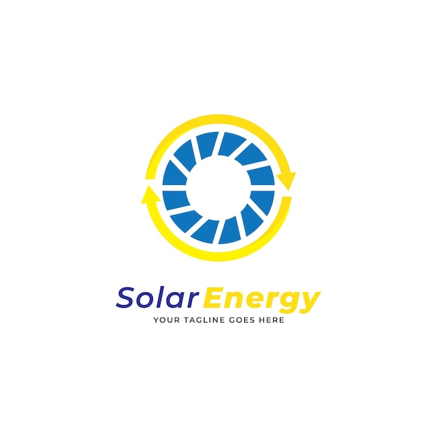 Vecteur modèle vectoriel d'icône de logo d'énergie solaire