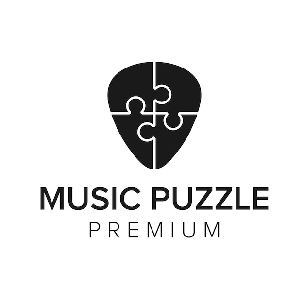 Modèle Vectoriel D'icône De Logo De Puzzle De Musique