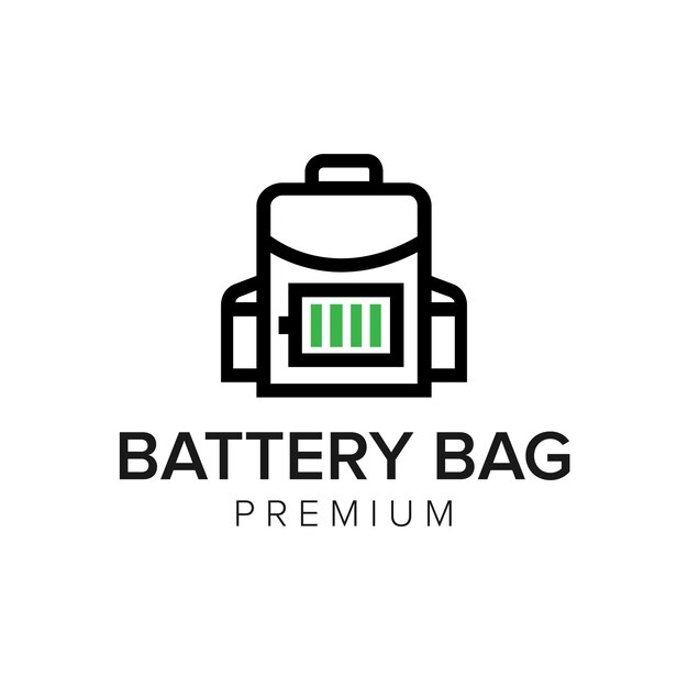 Modèle Vectoriel D'icône De Logo De Sac De Batterie