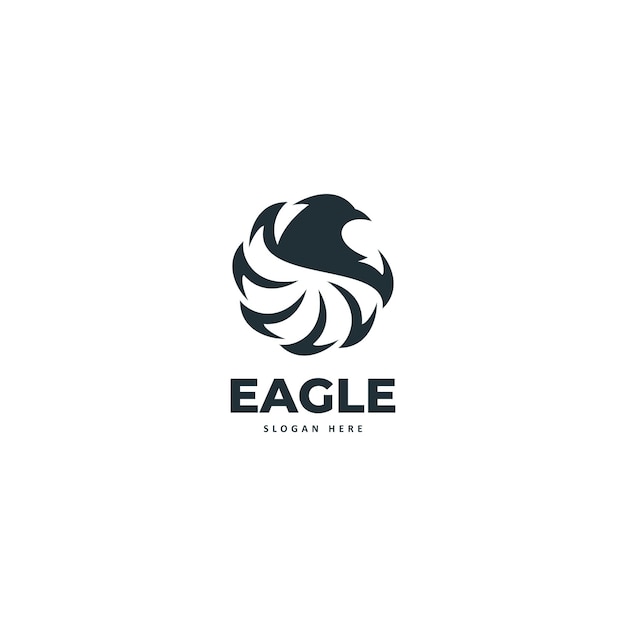 modèle vectoriel d'icône de logo de tête d'aigle