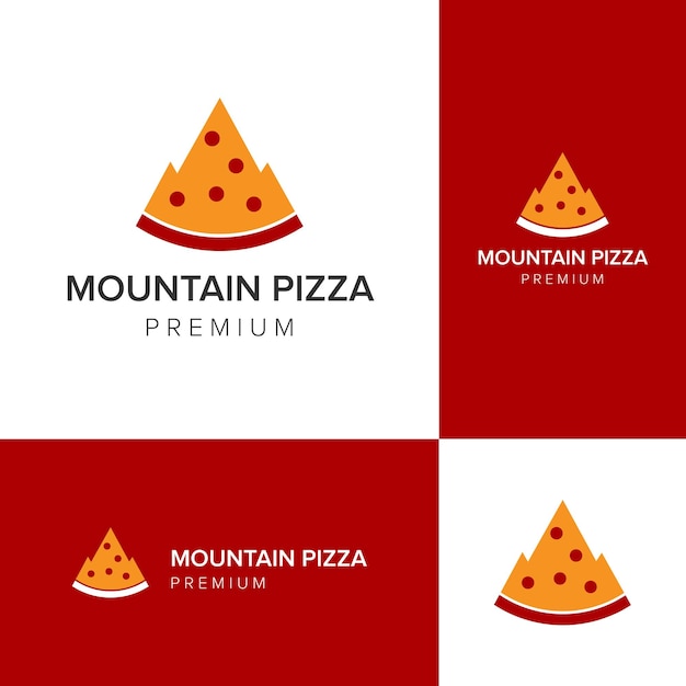 Modèle Vectoriel D'icône De Pizza De Montagne