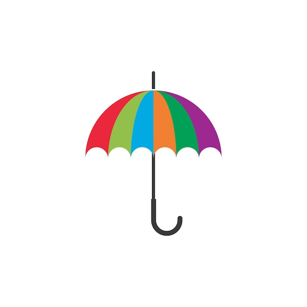 Modèle vectoriel d'illustration d'icône de logo de parapluie