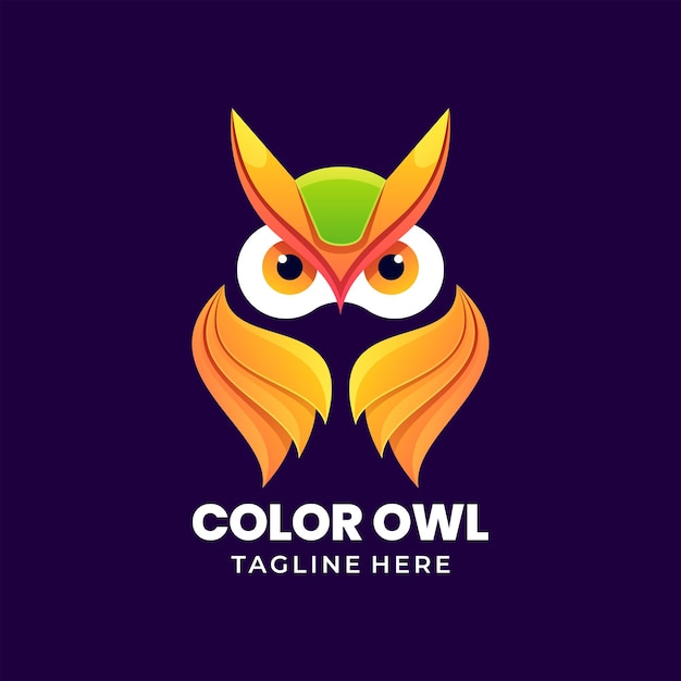 Modèle Vectoriel D'illustration De Logo De Hibou Coloré