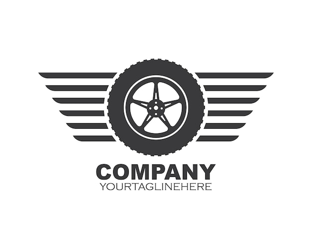 Modèle vectoriel d'illustration de logo d'icône de pneu
