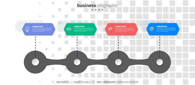 Modèle vectoriel infographique moderne