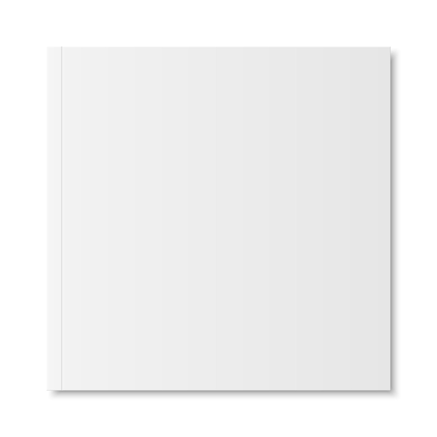 Vecteur modèle vectoriel d'un livre ou d'un magazine couverture blanche blanche isolée brochure de magazine carrée fermée modèle de livre ou de carnet de notes sur fond blanc illustration 3d