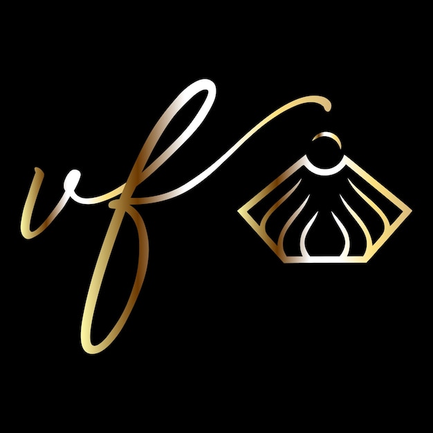 Vecteur modèle vectoriel de logo de bijoux logo vf monograms