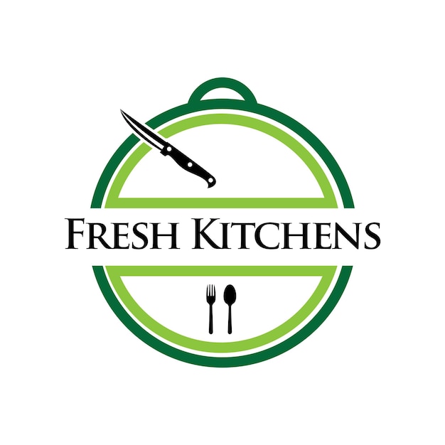 Modèle vectoriel de logo de cuisines fraîches