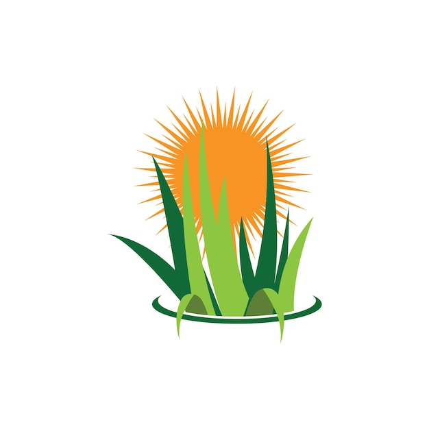 Modèle Vectoriel De Logo D'herbe