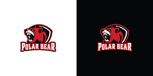 Modèle Vectoriel De Logo De Mascotte Ours Polaire Vecteur Premium