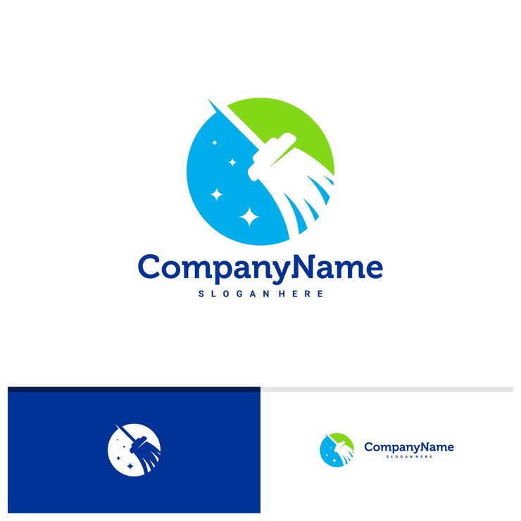 Modèle vectoriel de logo de nettoyage Concepts de conception de logo de nettoyage créatif