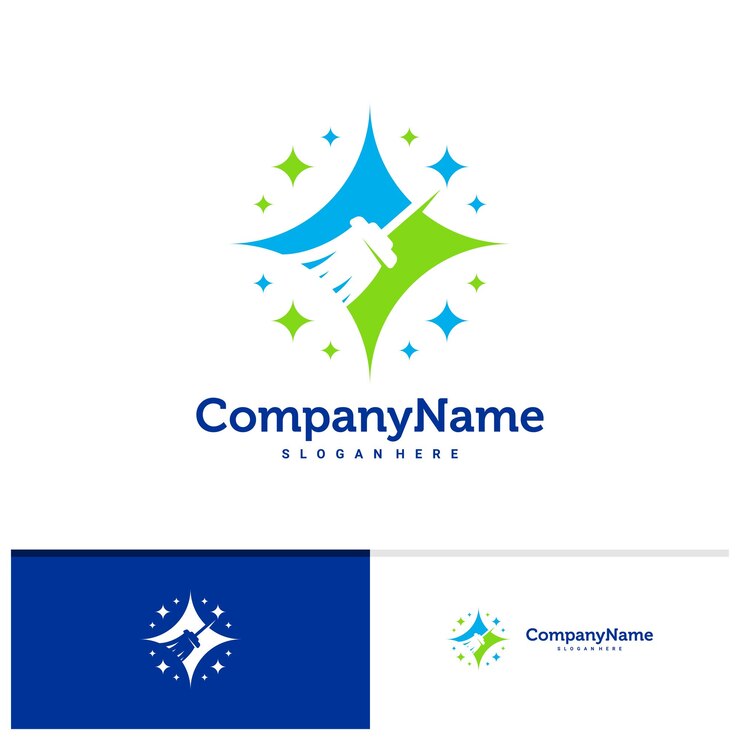 Modèle vectoriel de logo de nettoyage Concepts de conception de logo de nettoyage créatif