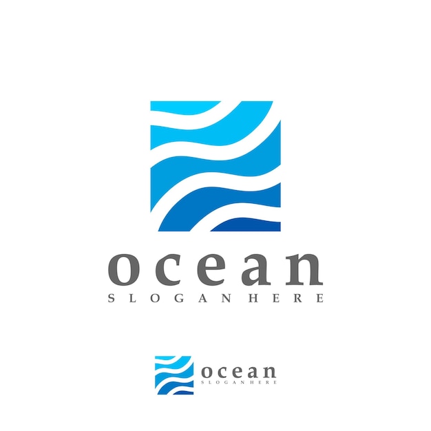 Modèle Vectoriel De Logo Ocean Wave Concepts De Conception De Logo Creative Water Wave