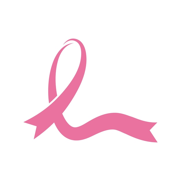 Modèle vectoriel de logo de ruban de sensibilisation au cancer du sein