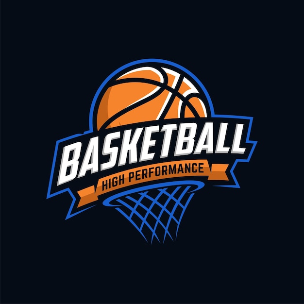 Modèle vectoriel de logo de sport de basket-ball professionnel moderne