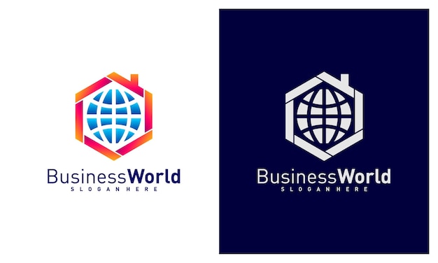 Modèle Vectoriel De Logo World House Concepts De Conception De Logo Monde Créatif