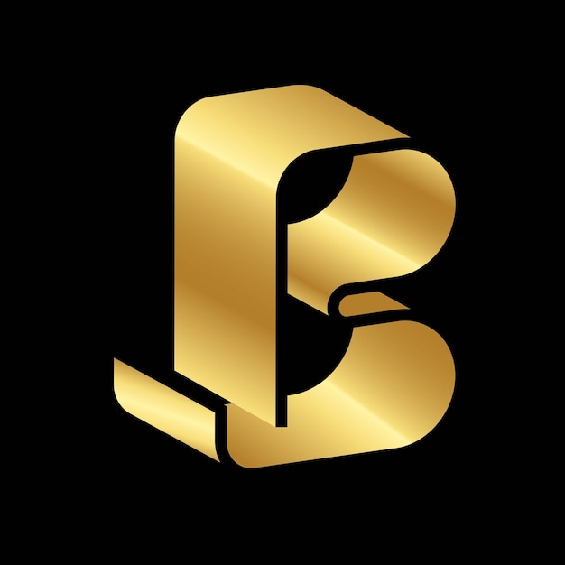 Vecteur modèle vectoriel de luxe élégant or lettre b logo