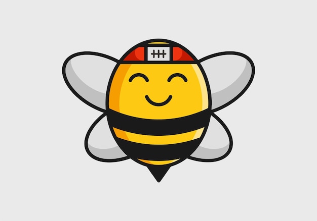 modèle vectoriel de monogramme abstrait de logo d'abeille heureuse
