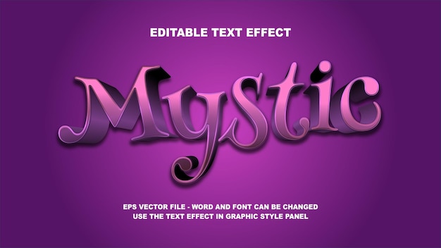 Modèle vectoriel Mystic 3D à effet de texte modifiable
