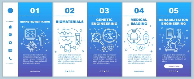 Modèle vectoriel de pages Web mobiles d'intégration de bioingénierie