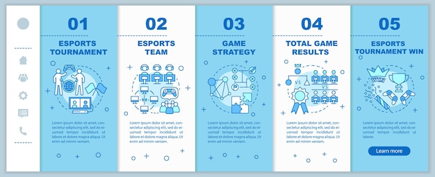 Modèle Vectoriel De Pages Web Mobiles D'intégration De Tournoi Esports. Concurrence. Idée D'interface De Site Web Pour Smartphone Réactive Avec Des Illustrations Linéaires. écrans De Pas à Pas De La Page Web. Notion De Couleur