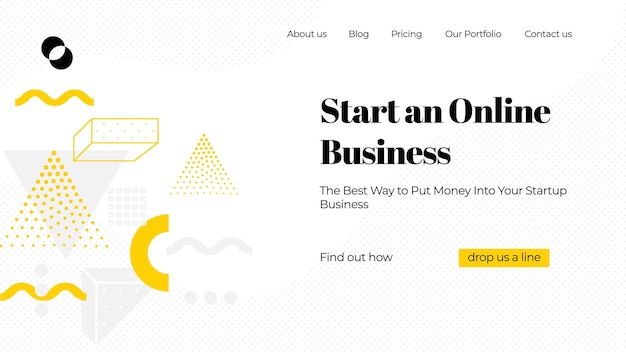 Modèle vectoriel pour le concept Web de page de destination avec des formes abstraites universelles et des éléments de texte de site Web de composition Conception et développement d'application de programmation réactive bannière de maintenance seo