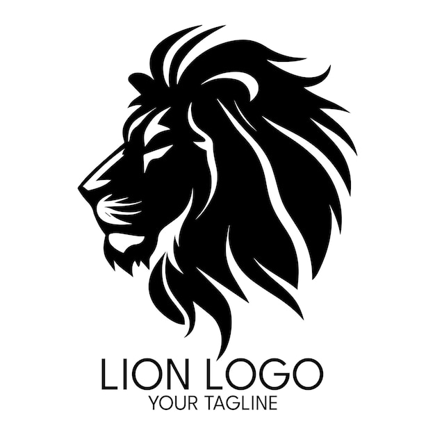 Modèle vectoriel de silhouette art lion logo