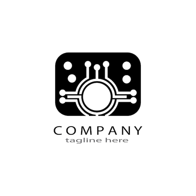 Modèle vectoriel de technologie de logo de circuit