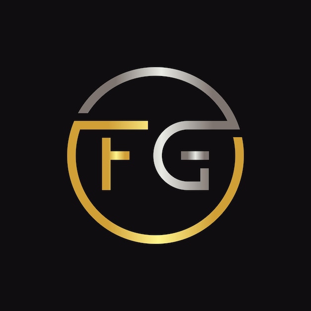 Modèle vectoriel de typographie créative de logo de lettre FG de cercle initial